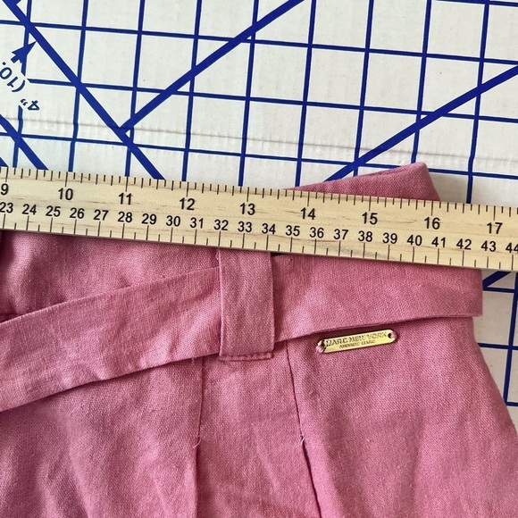 NWT MARC NEW YORK APRICOT LINEN BLEND BELTED SHORTS SZ MEDIUM - Picture 10 of 11